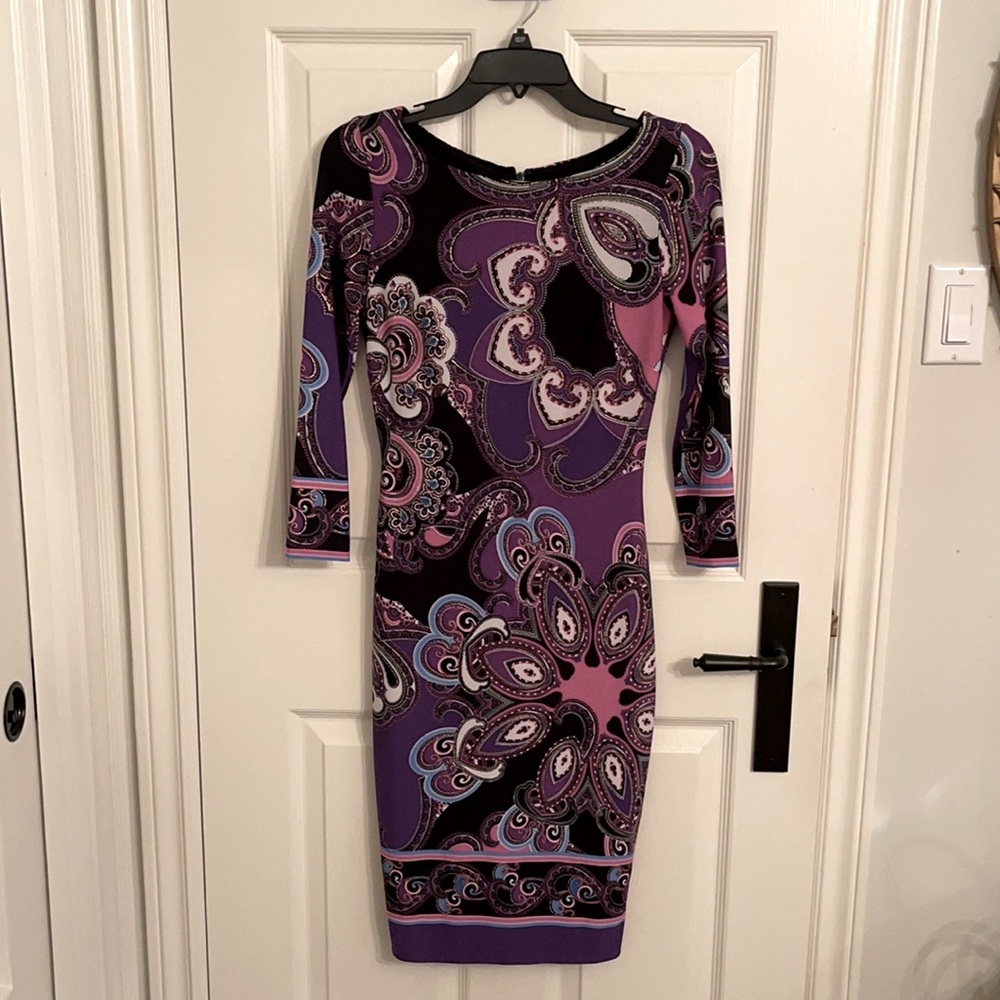 Dress from Cache. XS. Lightweight stretching polyester with 5% spandex.